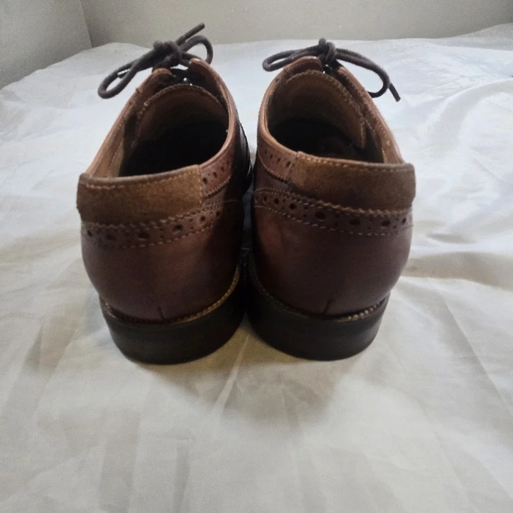 Florsheim Comfortech Ortholite Wingtip Oxford Brogue Brown Leather Men's 9.5M